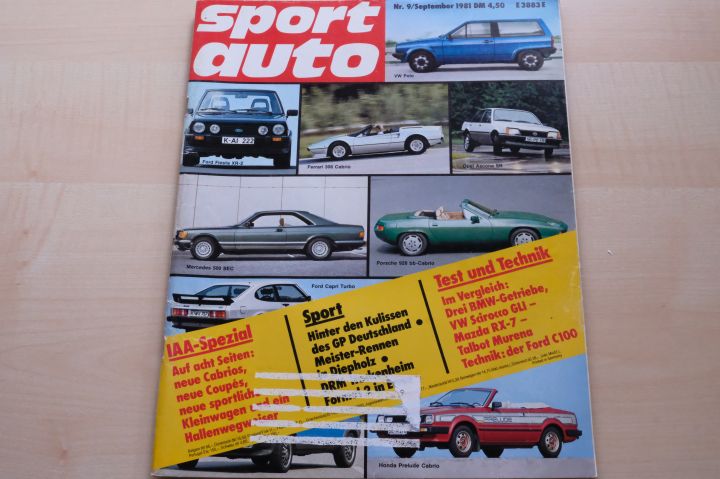 Deckblatt Sport Auto (09/1981)